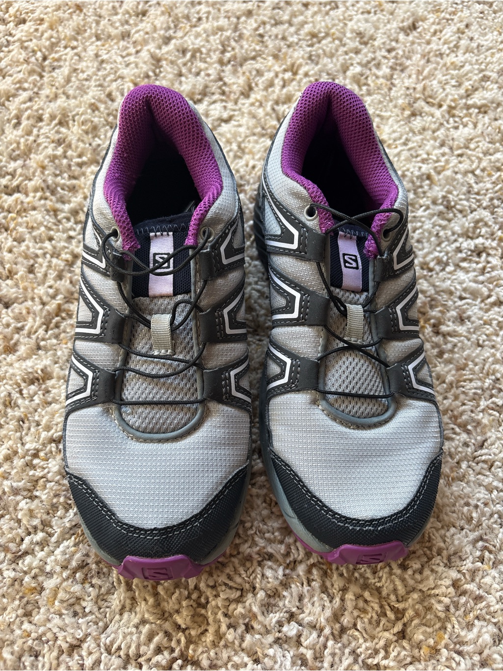 Salomon Kids' Speedcross Trail Running Shoes In Grey And Purple Size 2